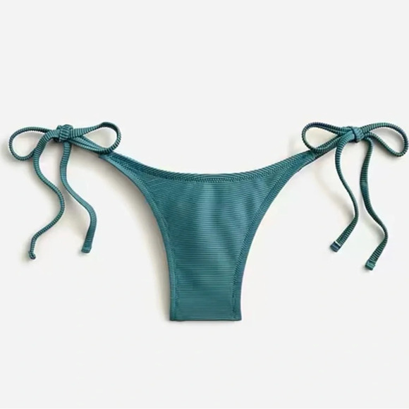 New J Crew Rib Curved Waist Cheeky String Bikini BE805 - Picture 1 of 5